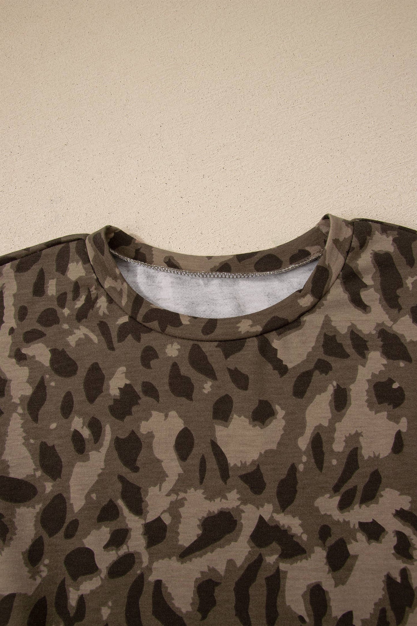 Casual Wanderer COMFY Series: Leopard Raw Seam Patched Pullover Drawstring Loose Pant Set