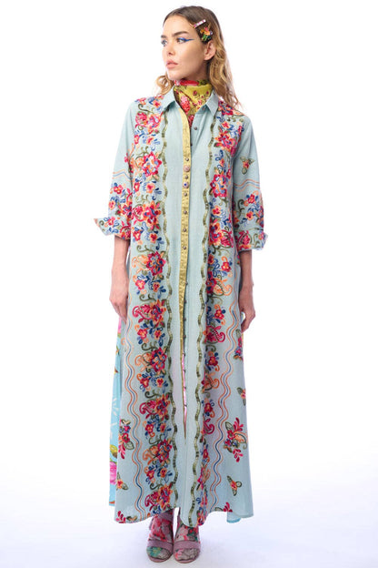 Annabella Beauty Maxi Duster gBlue | Duster Dress | Boho Dress