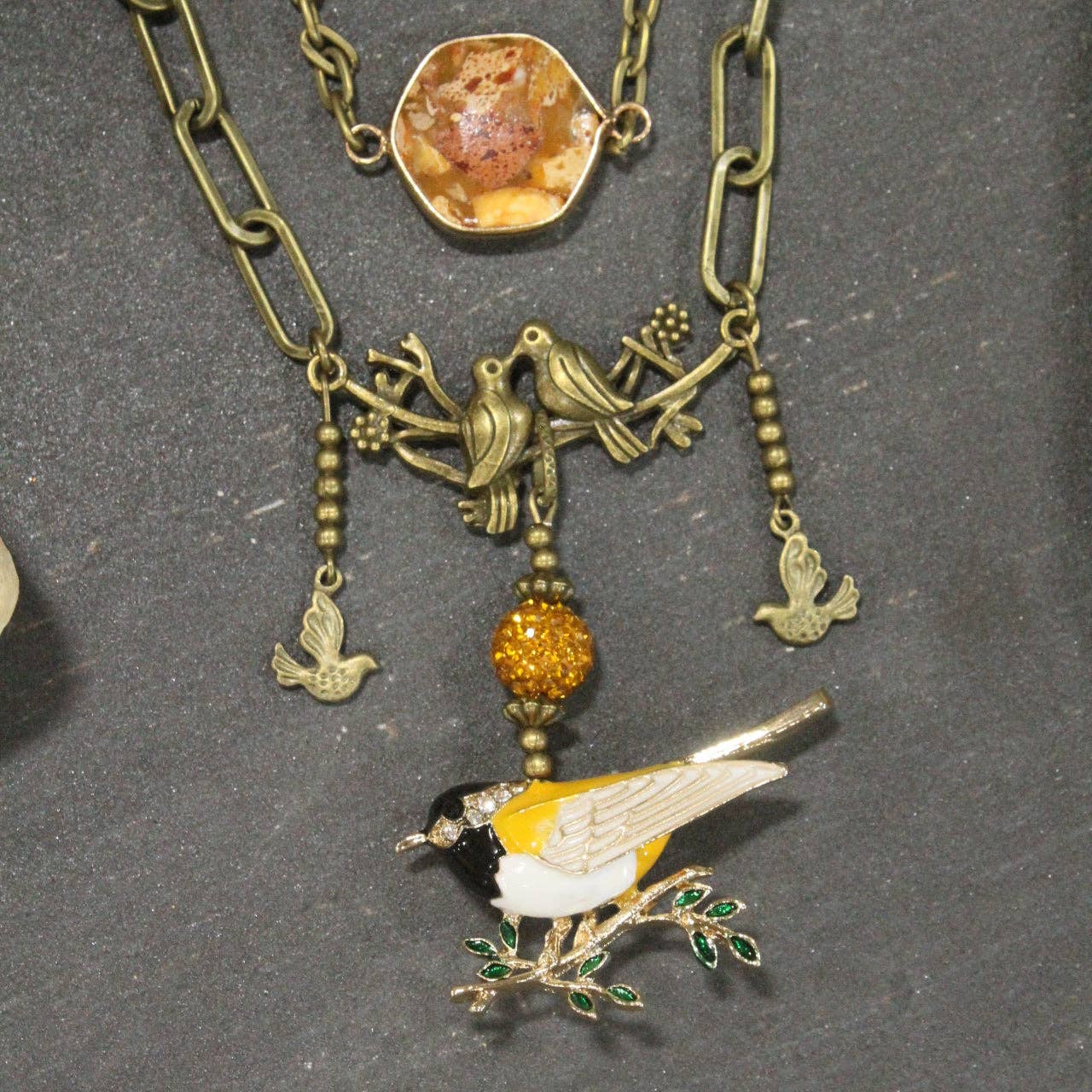 Song Bird Beauty Mustard Necklace: FREE SPIRIT DREAMER Series: Boho & Free-People loving styles.