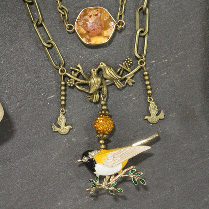 Song Bird Beauty Mustard Necklace: FREE SPIRIT DREAMER Series: Boho & Free-People loving styles.
