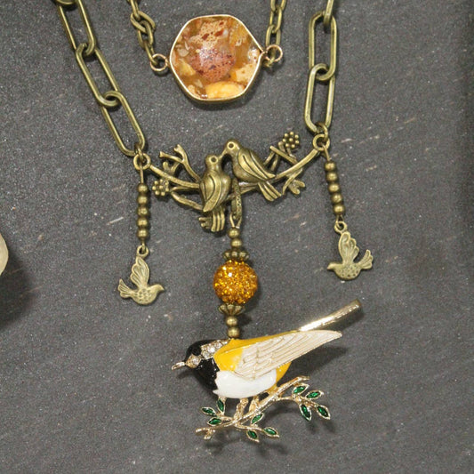 Song Bird Beauty Mustard Necklace: FREE SPIRIT DREAMER Series: Boho & Free-People loving styles.