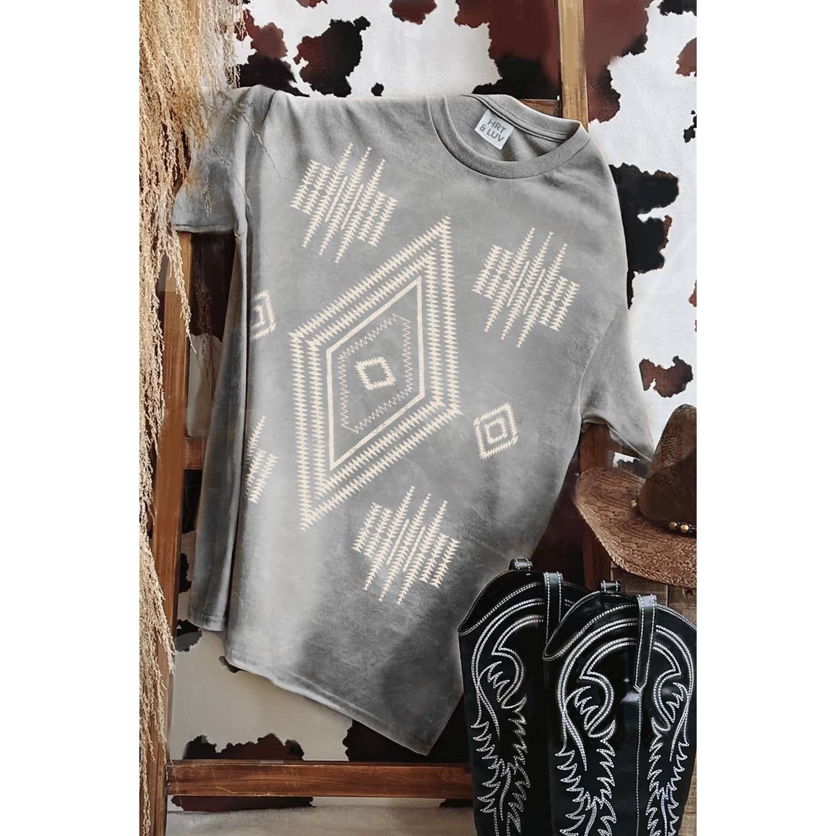 AZTEC TRIBAL BOHO MINERAL GRAPHIC TEE