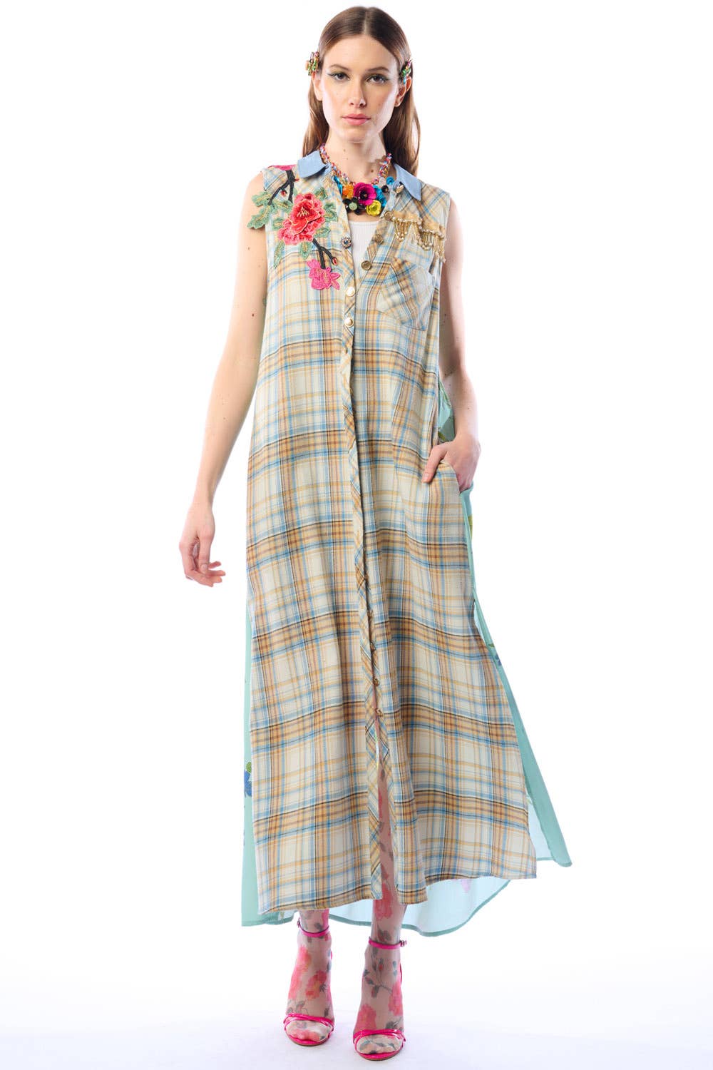 BoHo Spirit: You Are A Beauty Duster-Ivory/Blue | Duster Dress | Floral