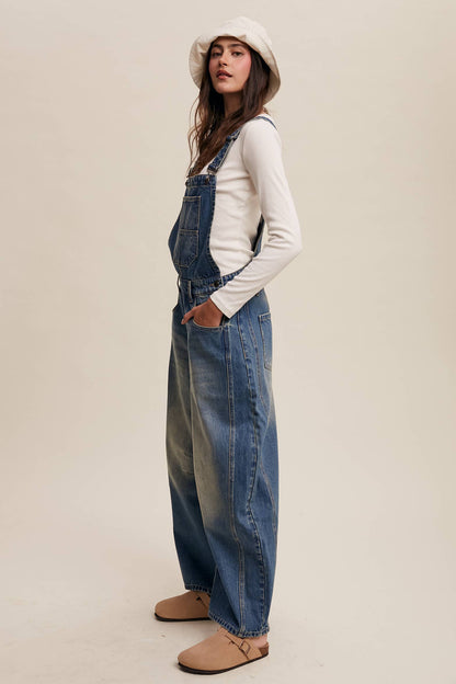 FREE SPIRIT DREAMER Series: Barrel Jean Denim Overall