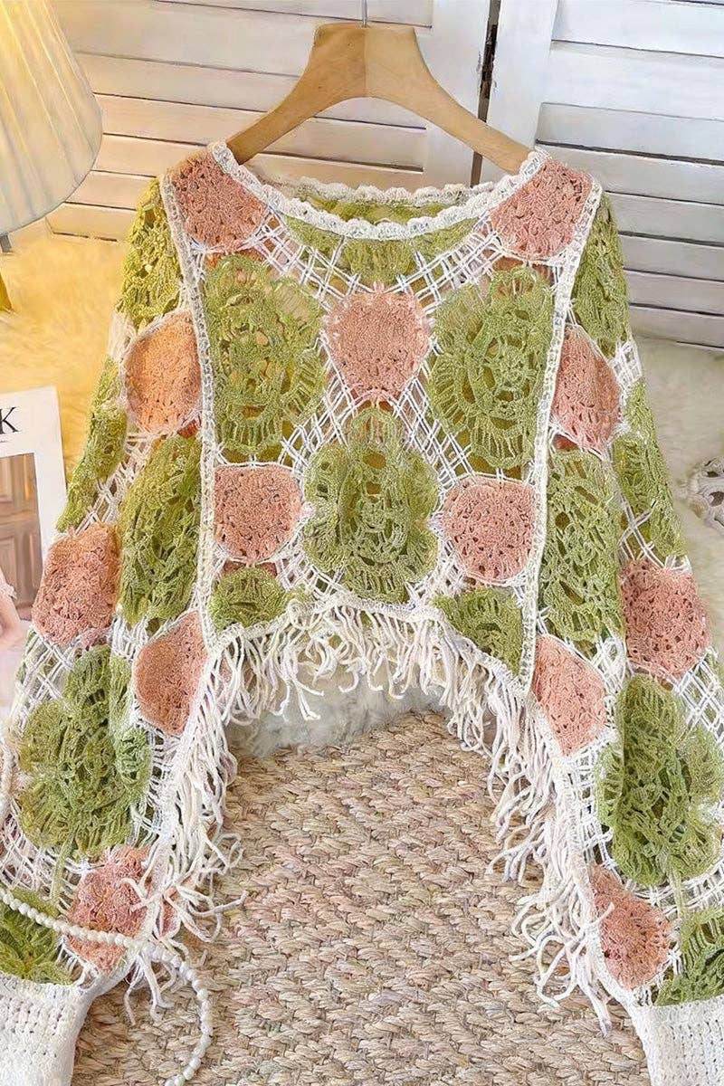 Intricate Crochet Top: FREE SPIRIT DREAMER Series: Boho & Free-People loving styles.