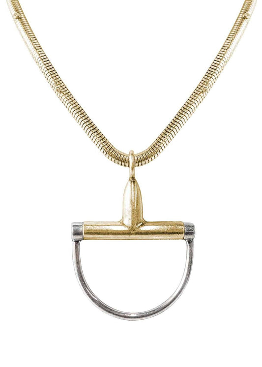 GOLD SNAFFLE BIT SNAKE CHAIN 18": Montana Boho Western Spirit Jewelry
