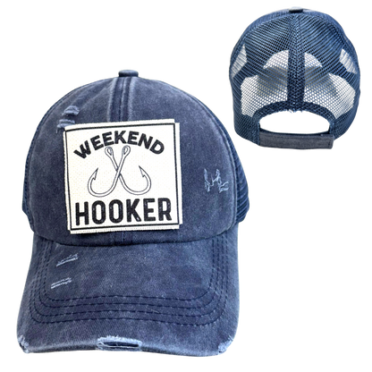 WEEKEND HOOKER | FISHING | UNISEX HAT | DISTRESSED: Montana Boho Western Spirit Accessories: