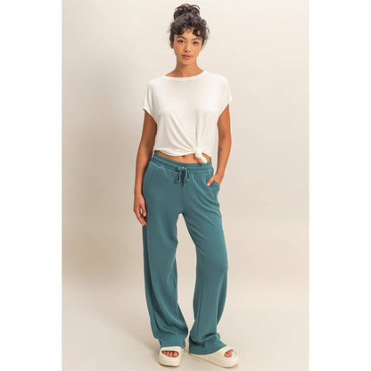 Elastic Waist Wide-Leg Pants