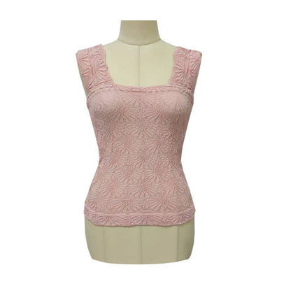 Floral Tone-On-Tone, Jacquard fitted Tank (Buttery Soft & Easy Fit—Stretchy)