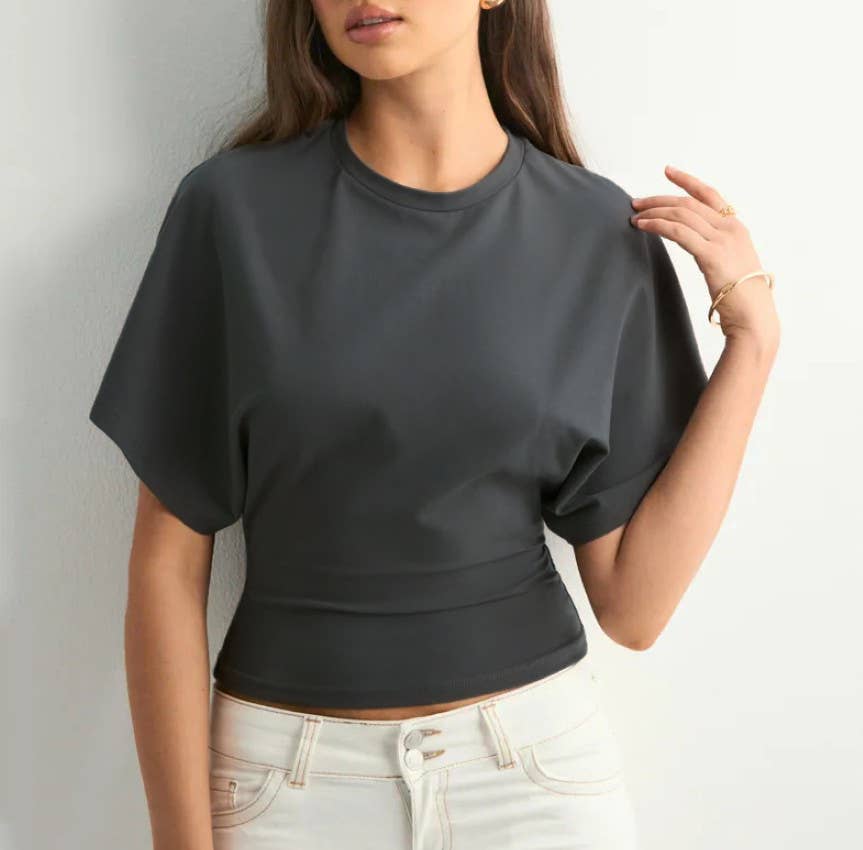Women’s Batwing Sleeve Fitted T-Shirt Casual Summer Top