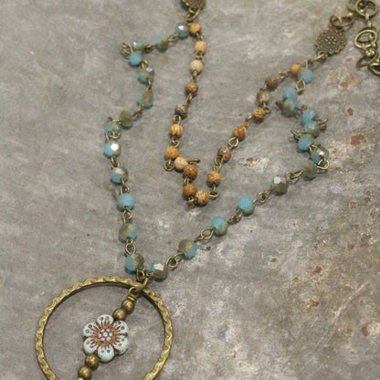 Picasso Wildflower Glass Bead Necklace: FREE SPIRIT DREAMER Series: Boho & Free-People loving styles.