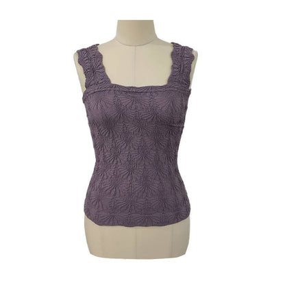 Floral Tone-On-Tone, Jacquard fitted Tank (Buttery Soft & Easy Fit—Stretchy)