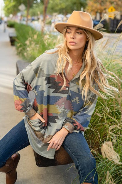 Aztec Cara Women's Button Down Shirt/Jacket