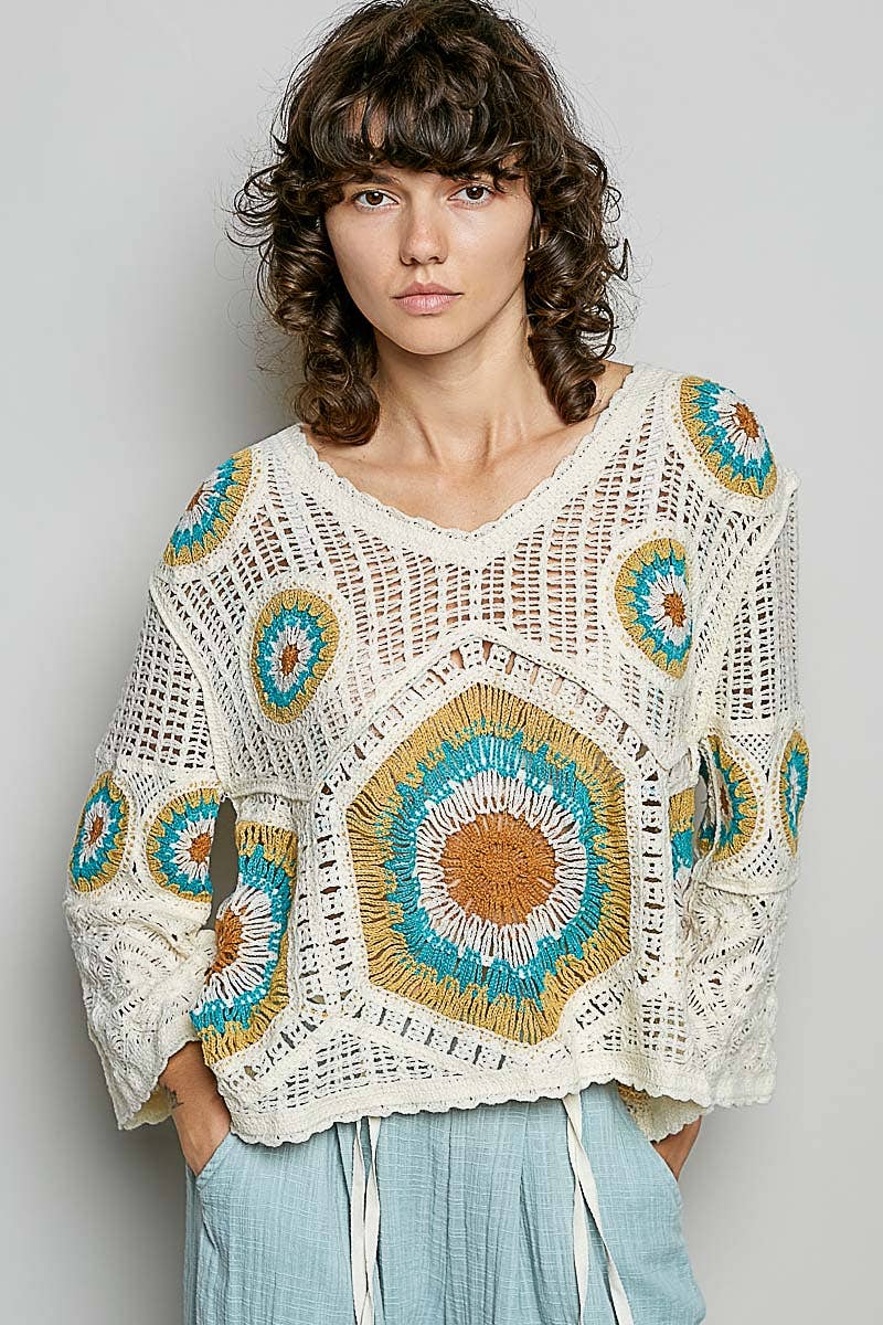 Granny Circle Motif Scalloped Edge Crochet Top: FREE SPIRIT DREAMER Series: Boho &amp; Free-People loving styles.&nbsp;