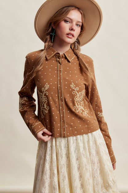 Embroidered Western Cotton Shirt