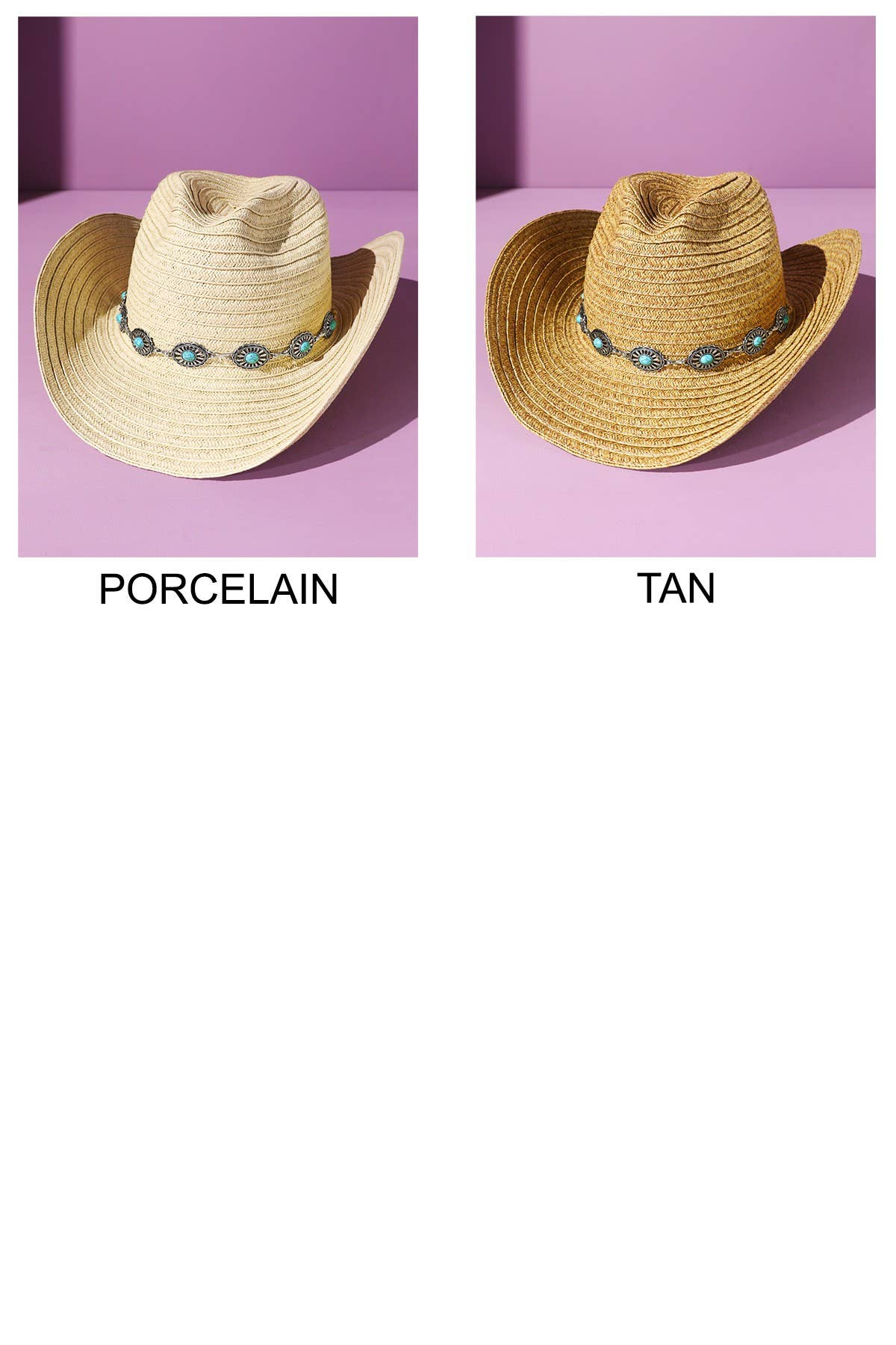 Shapeable Straw Cowboy Hat With Concho Band: Montana Boho Western Spirit Accessories