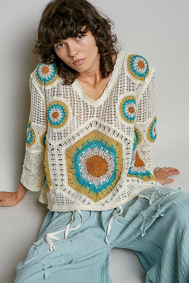 Granny Circle Motif Scalloped Edge Crochet Top: FREE SPIRIT DREAMER Series: Boho &amp; Free-People loving styles.&nbsp;