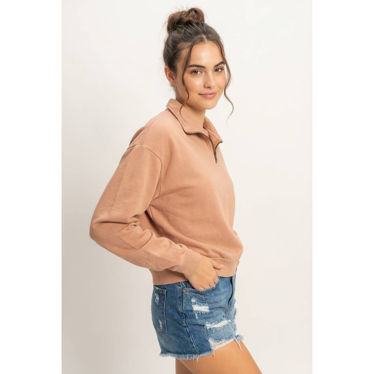Sweatshirt: Half Zip Long Sleeve
