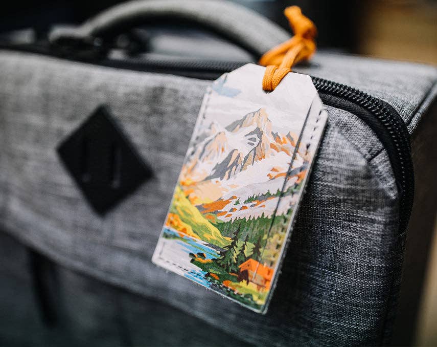 Leather Luggage Tag: Guitars