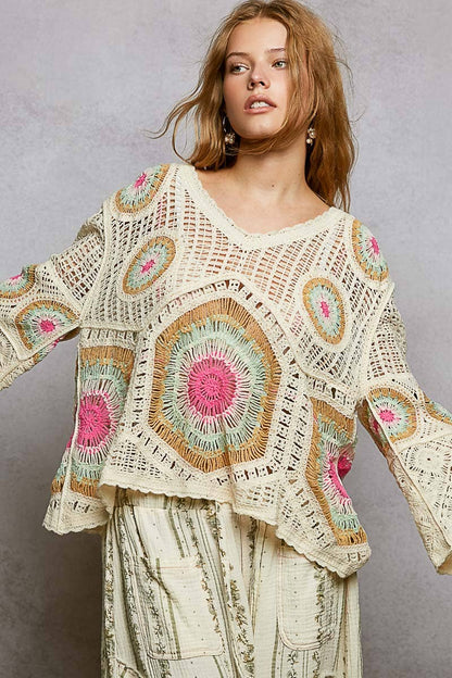 Granny Circle Motif Scalloped Edge Crochet Top: FREE SPIRIT DREAMER Series: Boho &amp; Free-People loving styles.&nbsp;