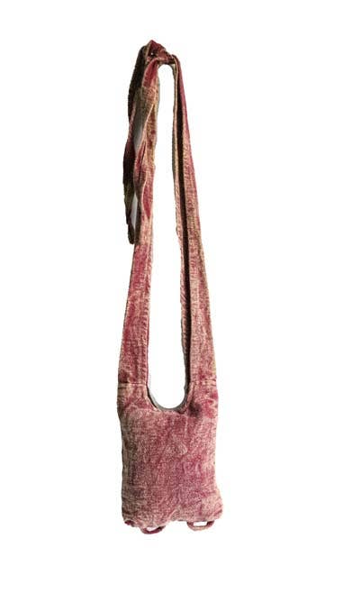 FREE SPIRIT DREAMER Series: Light Purple Cotton Crossbody Bag with Hand-Woven Flower