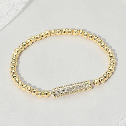 Brass & Rhinestone Paved Bar Beaded Stretch Bracelet: Montana Boho Western Spirit Jewelry: This gorgeous jewelry line speaks to your boho western spirit and is a limited-edition piece.