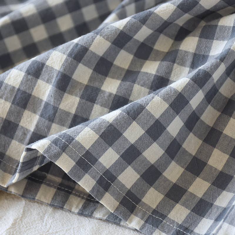 Soft cozy easy Gingham short cotton daily lounge short
