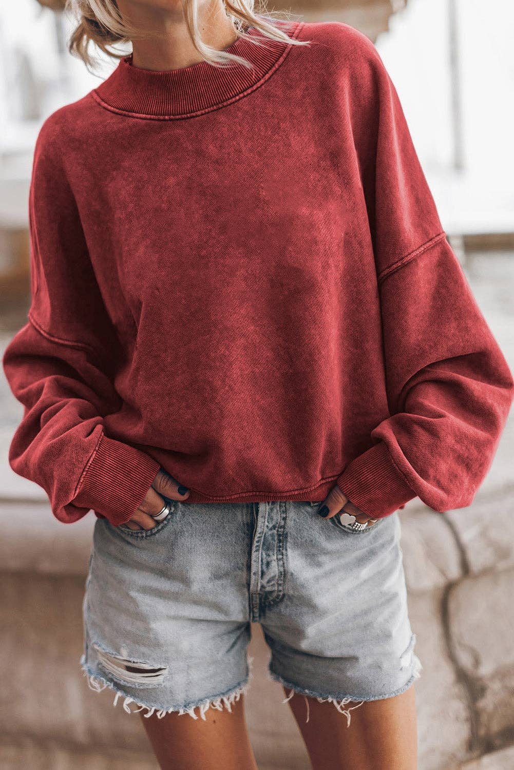Casual Wanderer COMFY Series: Washed Drop Shoulder Sweatshirt