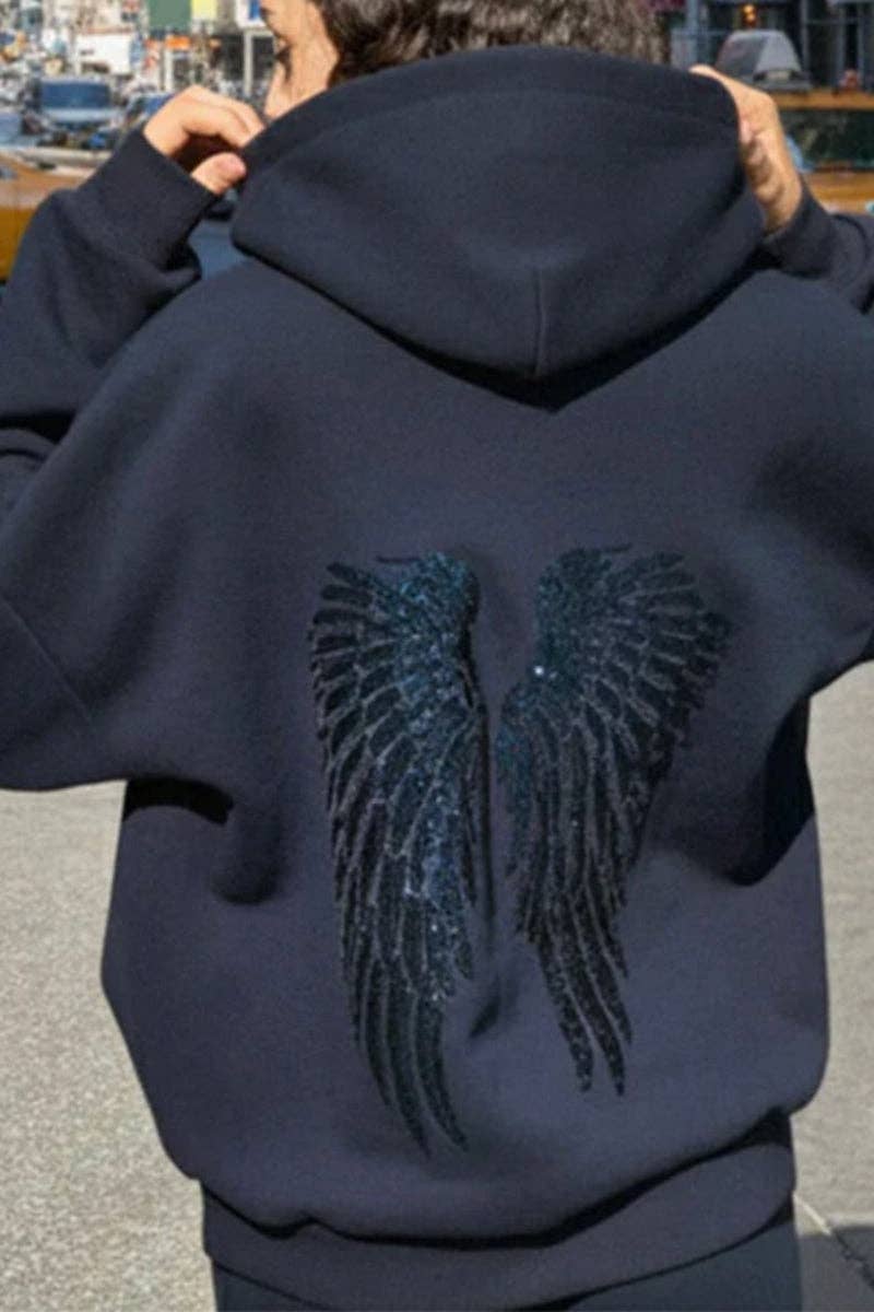 Angel Wing Sequin Hoodie