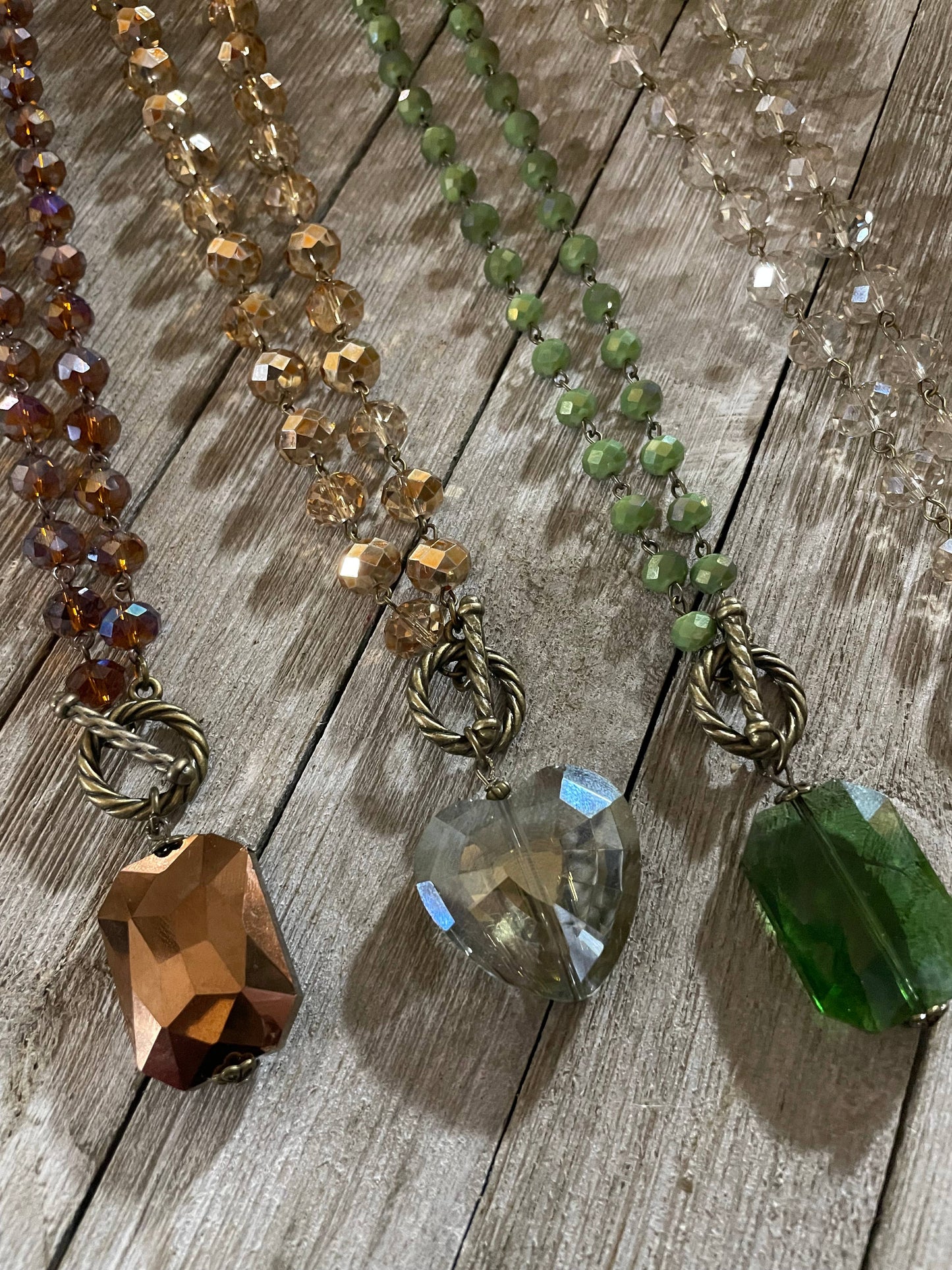 "Ripples of YELLOWSTONE": Crystal Necklaces 