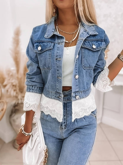 Boho lace trim denim jacket— Montana Boho Western Spirit Fashion: