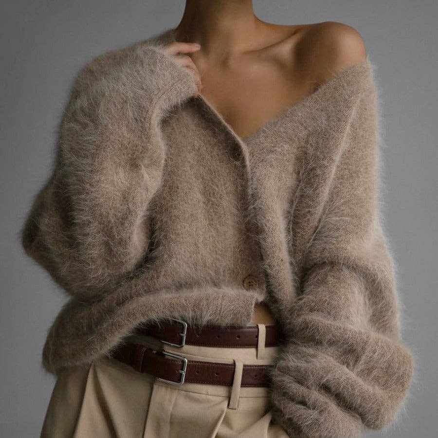 FREE SPIRIT DREAMER Series: Faux Mink Knit Oversized Cardigan Soft Cozy Sweater