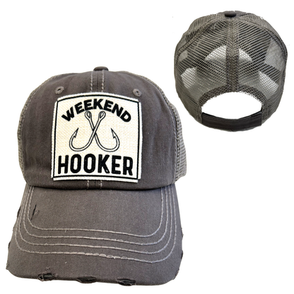 WEEKEND HOOKER | FISHING | UNISEX HAT | DISTRESSED: Montana Boho Western Spirit Accessories: