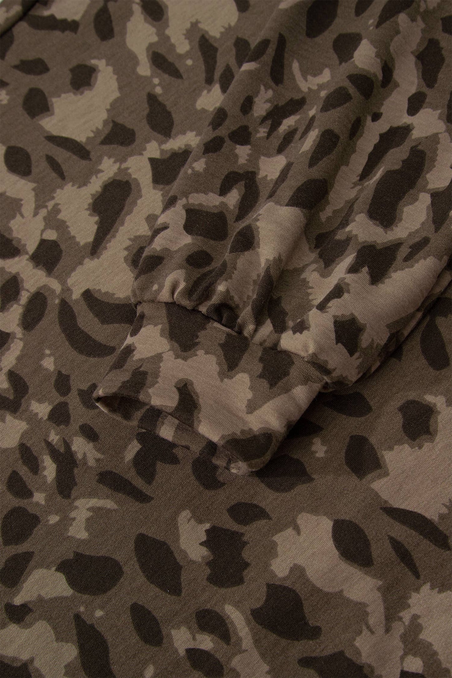 Casual Wanderer COMFY Series: Leopard Raw Seam Patched Pullover Drawstring Loose Pant Set