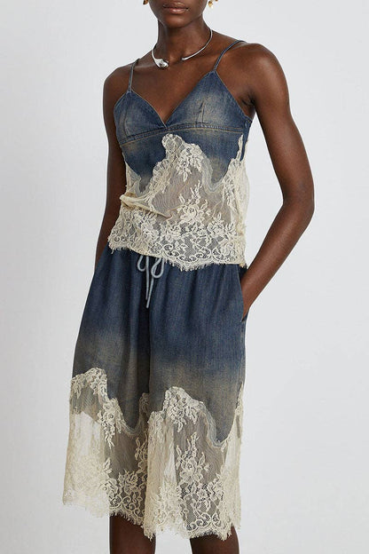 Lace-Trim Denim Short: Be A Show-Stopper—Simply IRRESISTIBLE