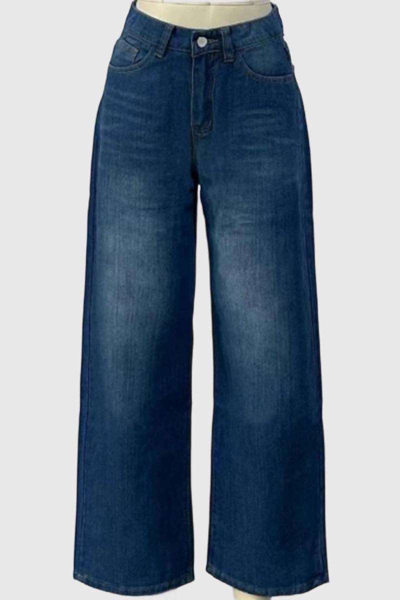 High-Waist Straight Denim Jeans