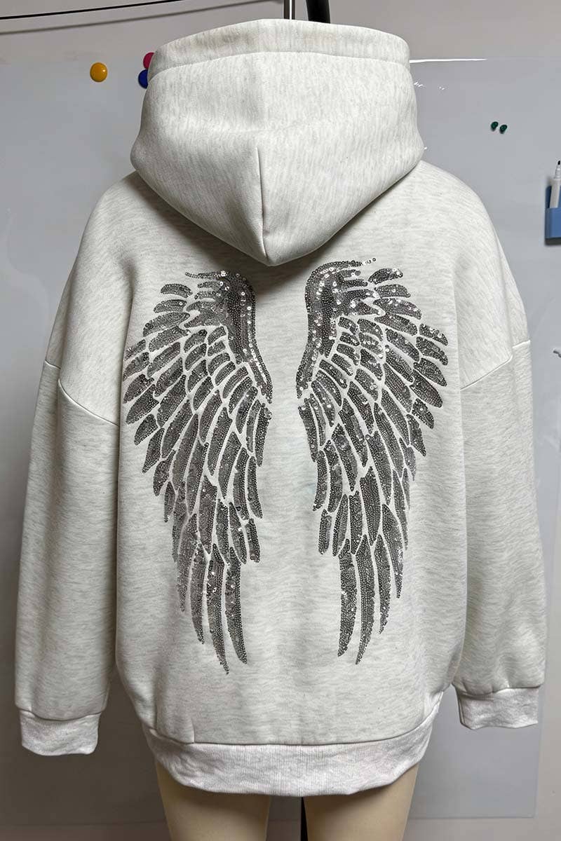 Angel Wing Sequin Hoodie