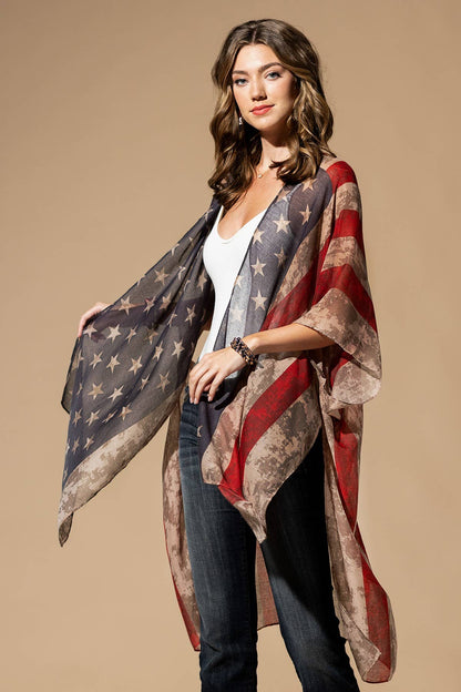 Vintage Stars & Stripes Kimono: Montana Boho Western Spirit Fashion:&nbsp;