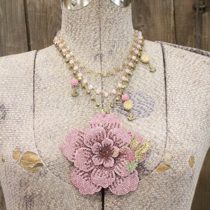 Power In The Flower Blushing Humming Bird Layered Necklace: FREE SPIRIT DREAMER Series: Boho & Free-People loving styles.