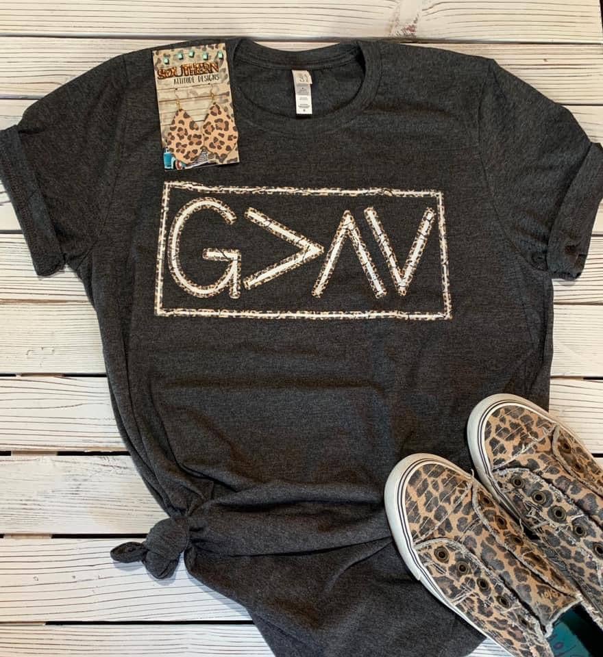 God is Greater Than Highs & Lows Leopard Tee (T-Shirt)