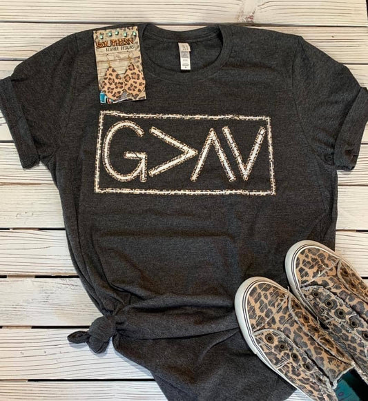 God is Greater Than Highs & Lows Leopard Tee (T-Shirt)