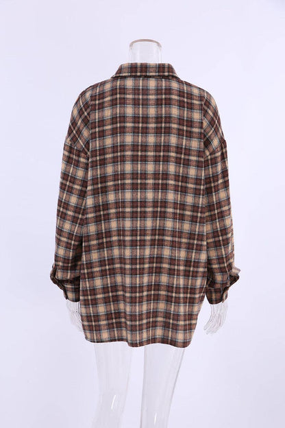 Chic Plaid Shirt for Effortless Style (Brown Plaid Flannel)