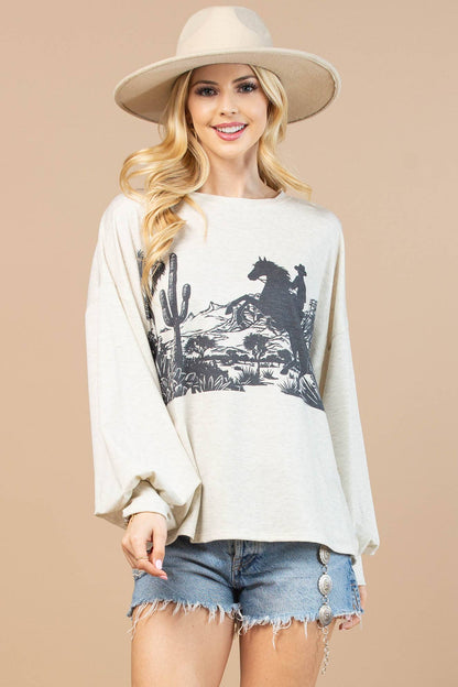 Montana Boho/Western Spirit Fashion: WYOMING WESTERN GRAPHIC SWEATSHIRT