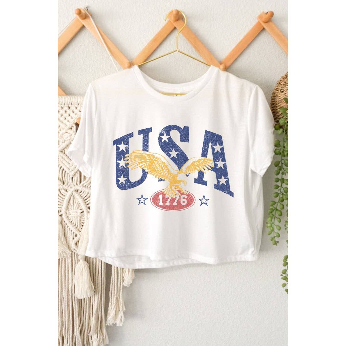 USA 1776  GRAPHIC CROP TOP: Montana Boho Western Spirit Fashion