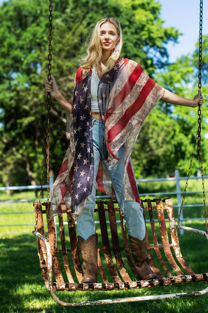 Vintage Stars & Stripes Kimono: Montana Boho Western Spirit Fashion:&nbsp;