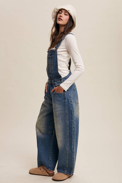 FREE SPIRIT DREAMER Series: Barrel Jean Denim Overall
