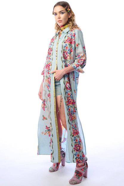 Annabella Beauty Maxi Duster gBlue | Duster Dress | Boho Dress