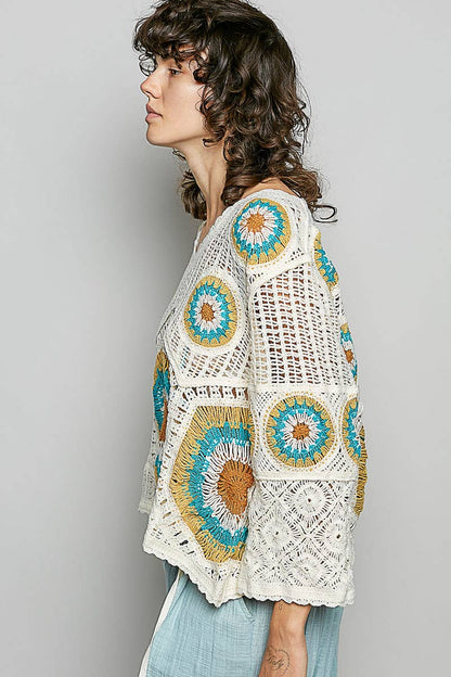 Granny Circle Motif Scalloped Edge Crochet Top: FREE SPIRIT DREAMER Series: Boho &amp; Free-People loving styles.&nbsp;