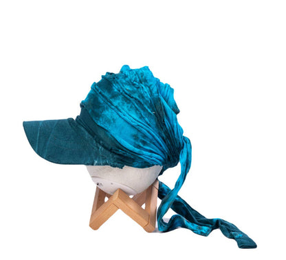 FREE SPIRIT DREAMER Series: Blue Tie Dye Cap with Headband | Tie at Back
