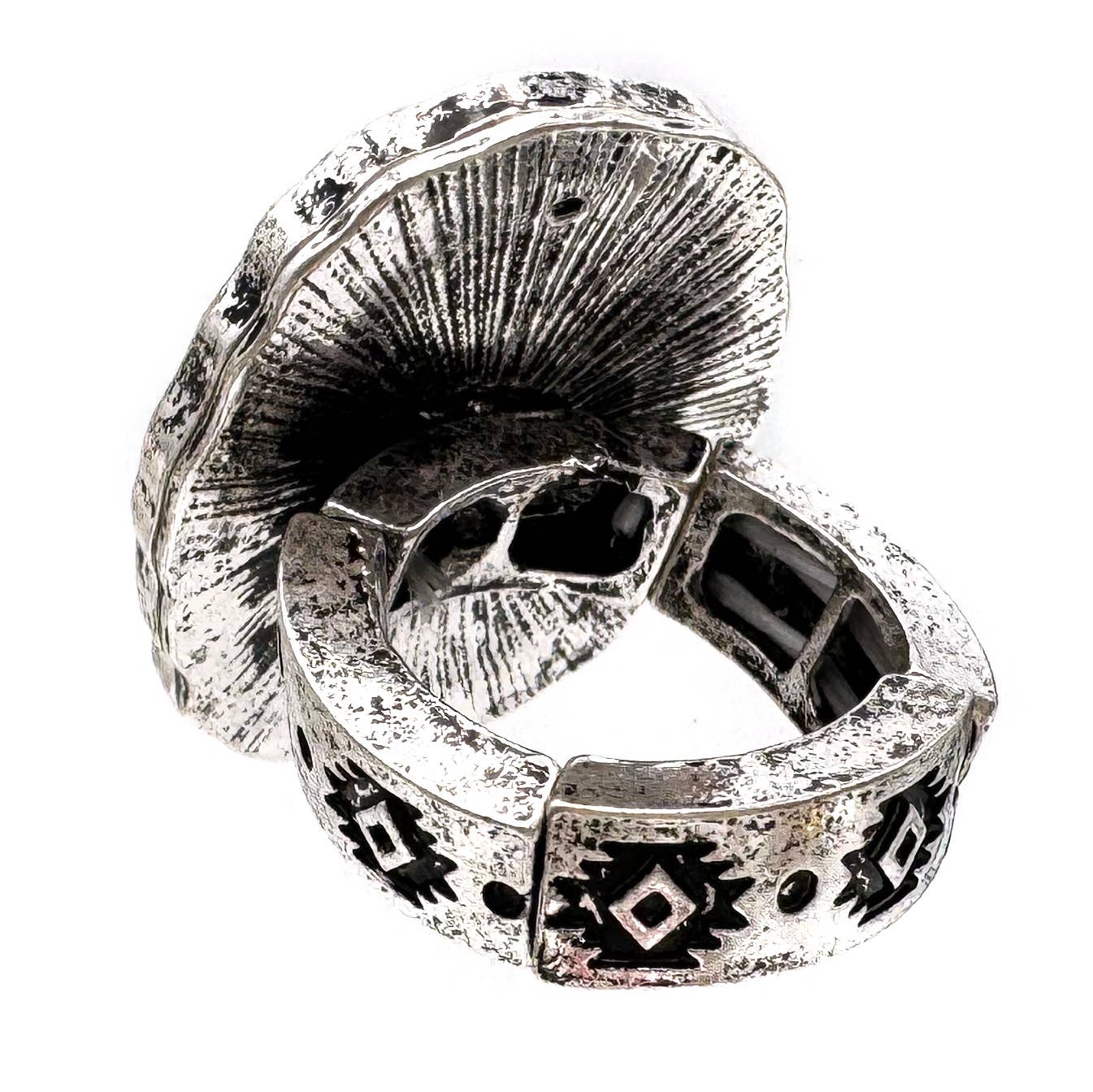 Montana Boho/Western Spirit Jewerly: Sunflower Turquoise Stone Western Native Stretch Ring
